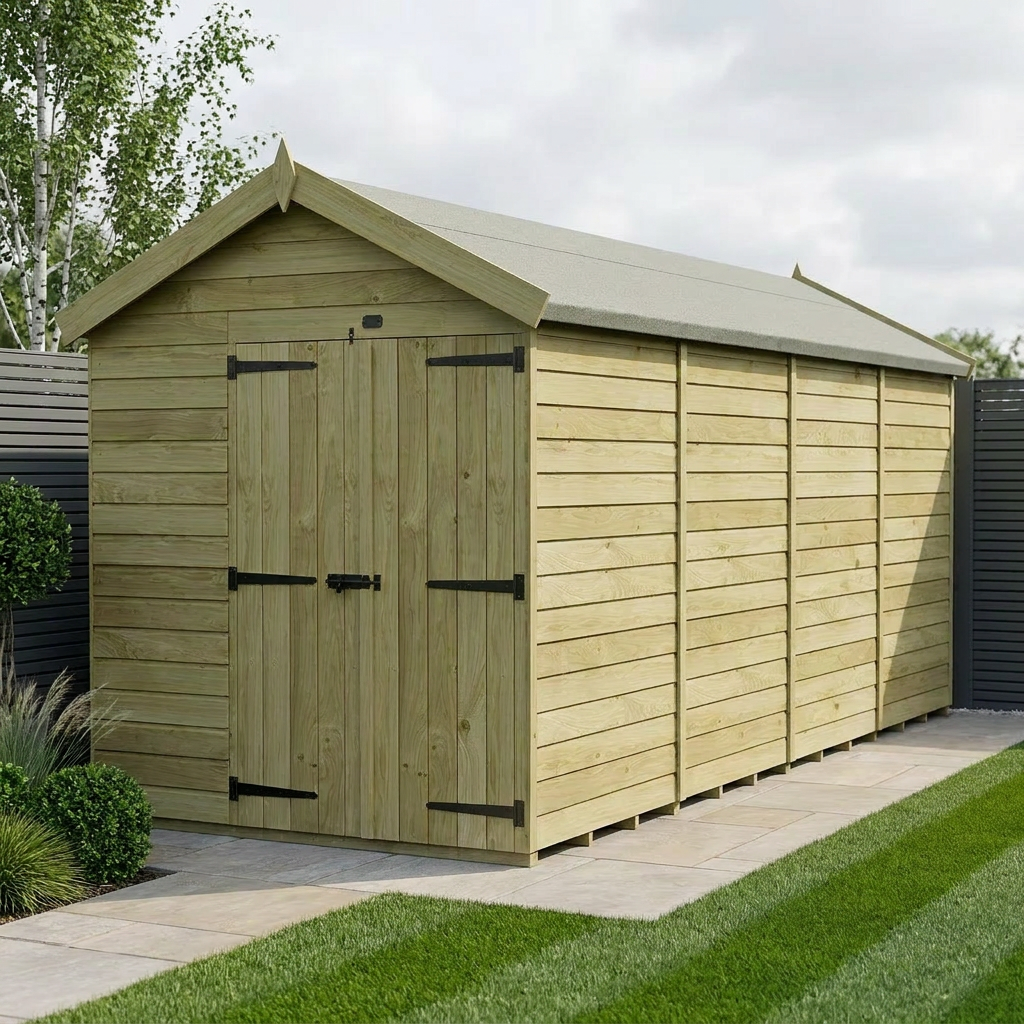 6 x 16 Apex Shed (Double Door, No Windows)