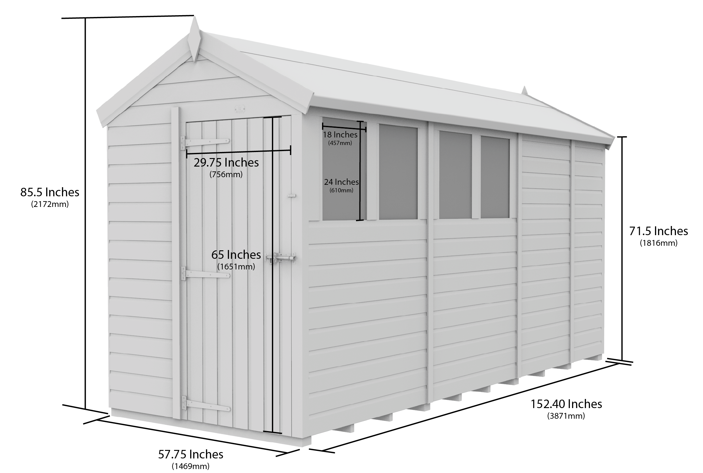 5 x 13 Apex Security Shed