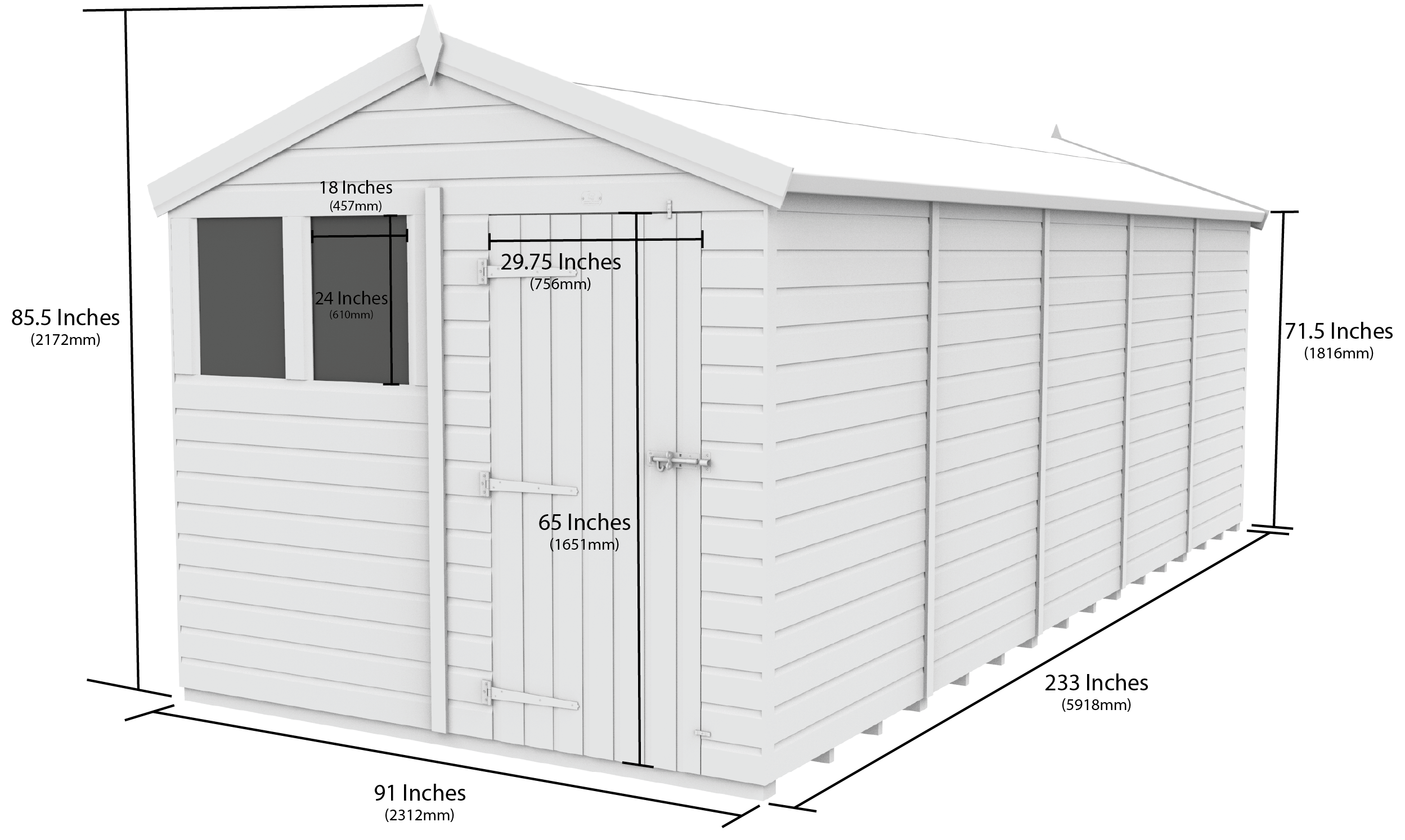 8 x 20 Apex Security Shed