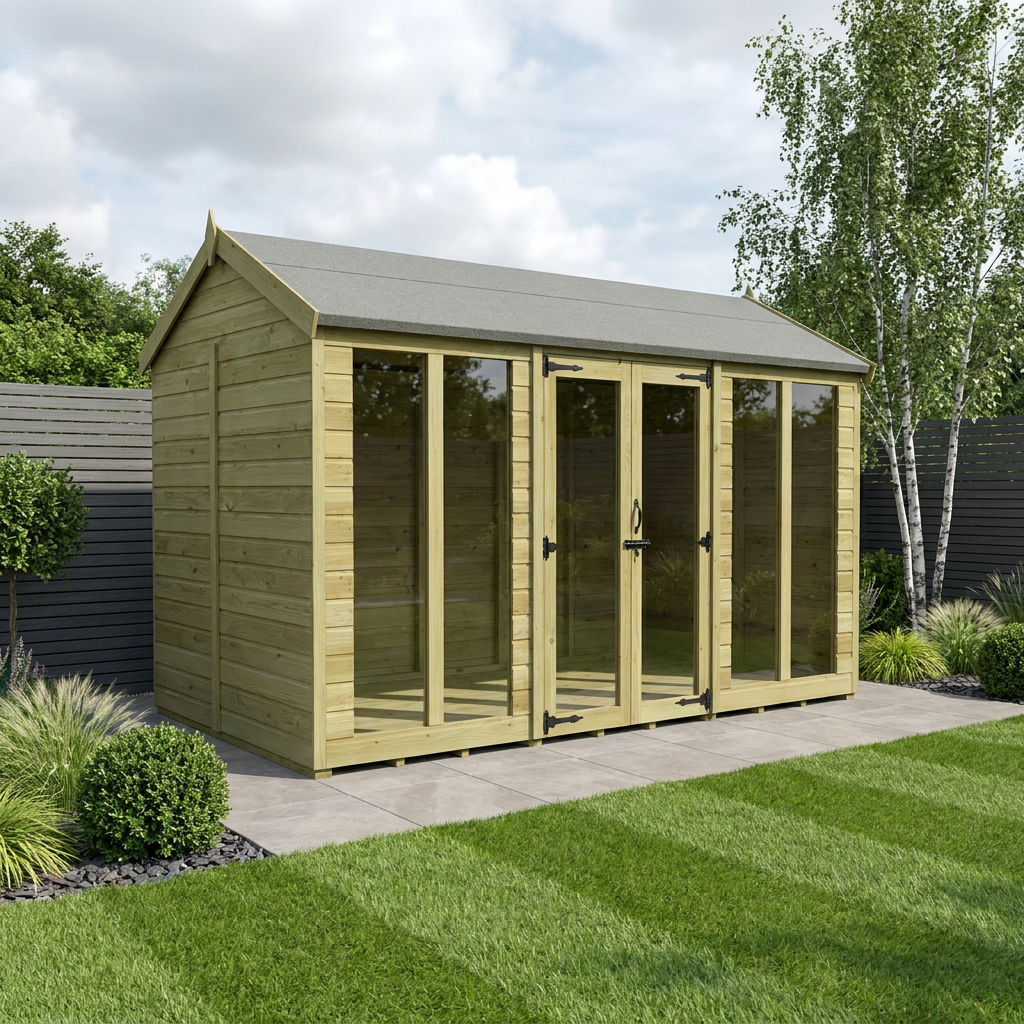 12 x 5 Apex Summer House (Full Height Window)