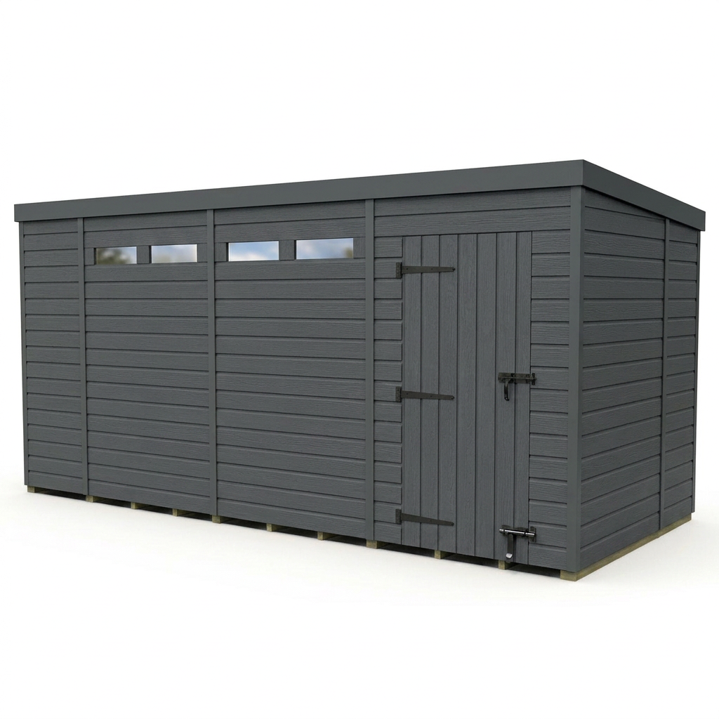 15x9 Composite Pent Security Shed
