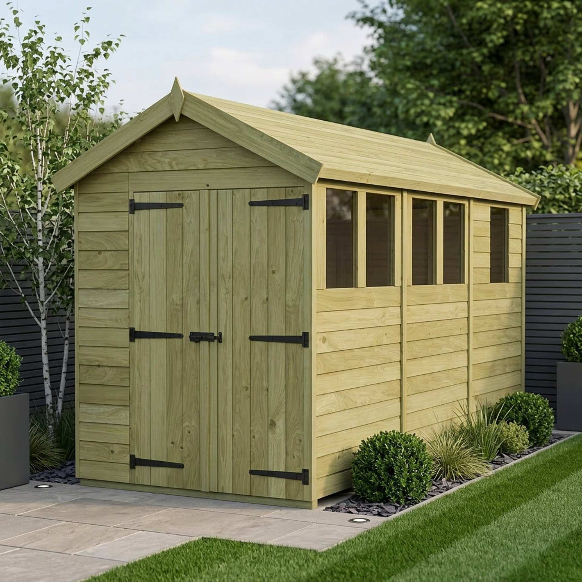 6 x 13 Apex Shed (Double Door, With Windows)
