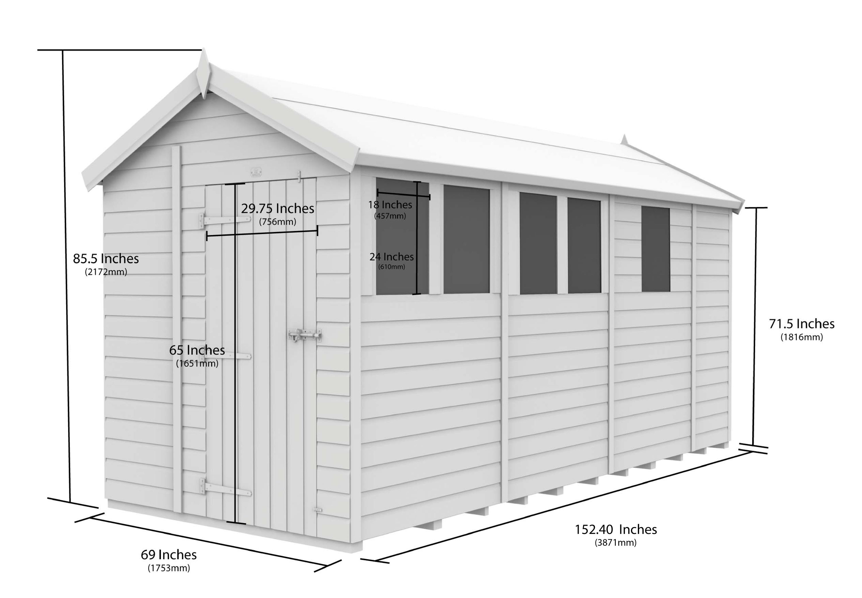 6 x 13 Apex Security Shed