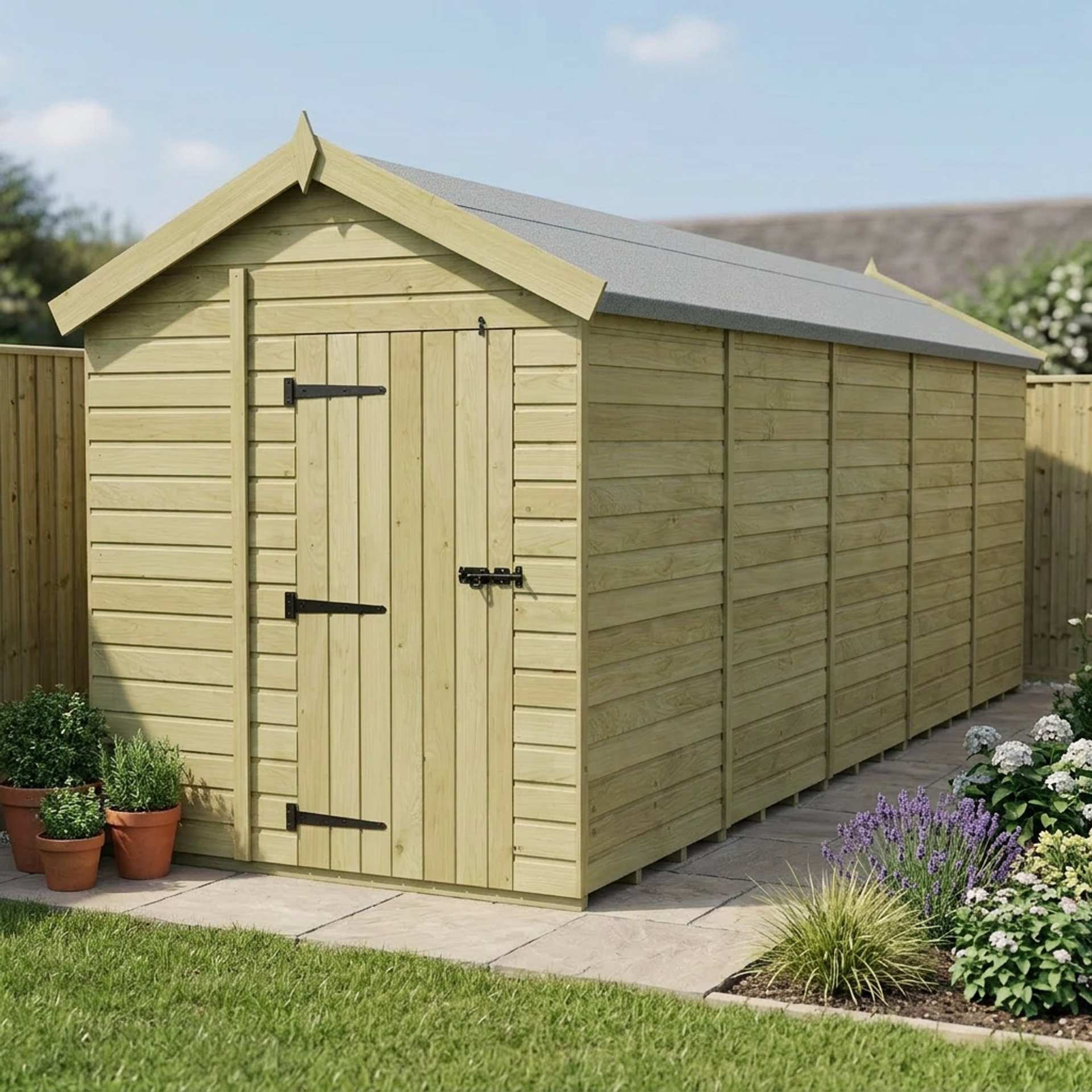 7 x 20 Apex Shed (Single Door, No Windows)