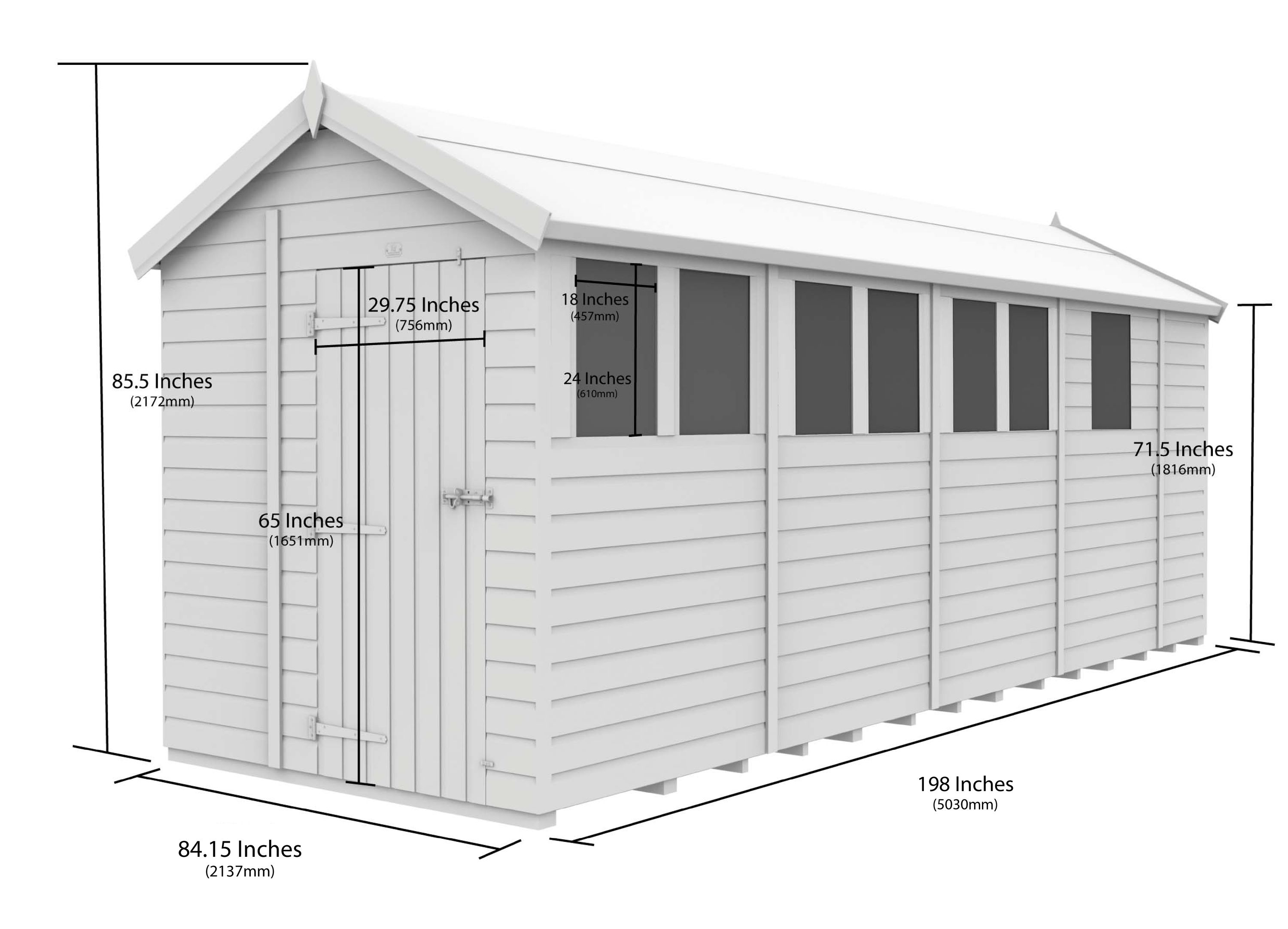 7 x 17 Apex Security Shed
