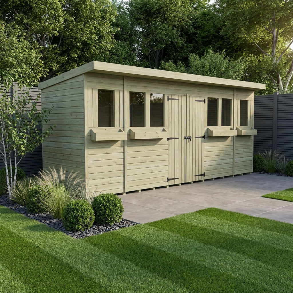 20 x 4 Pent Summer Shed
