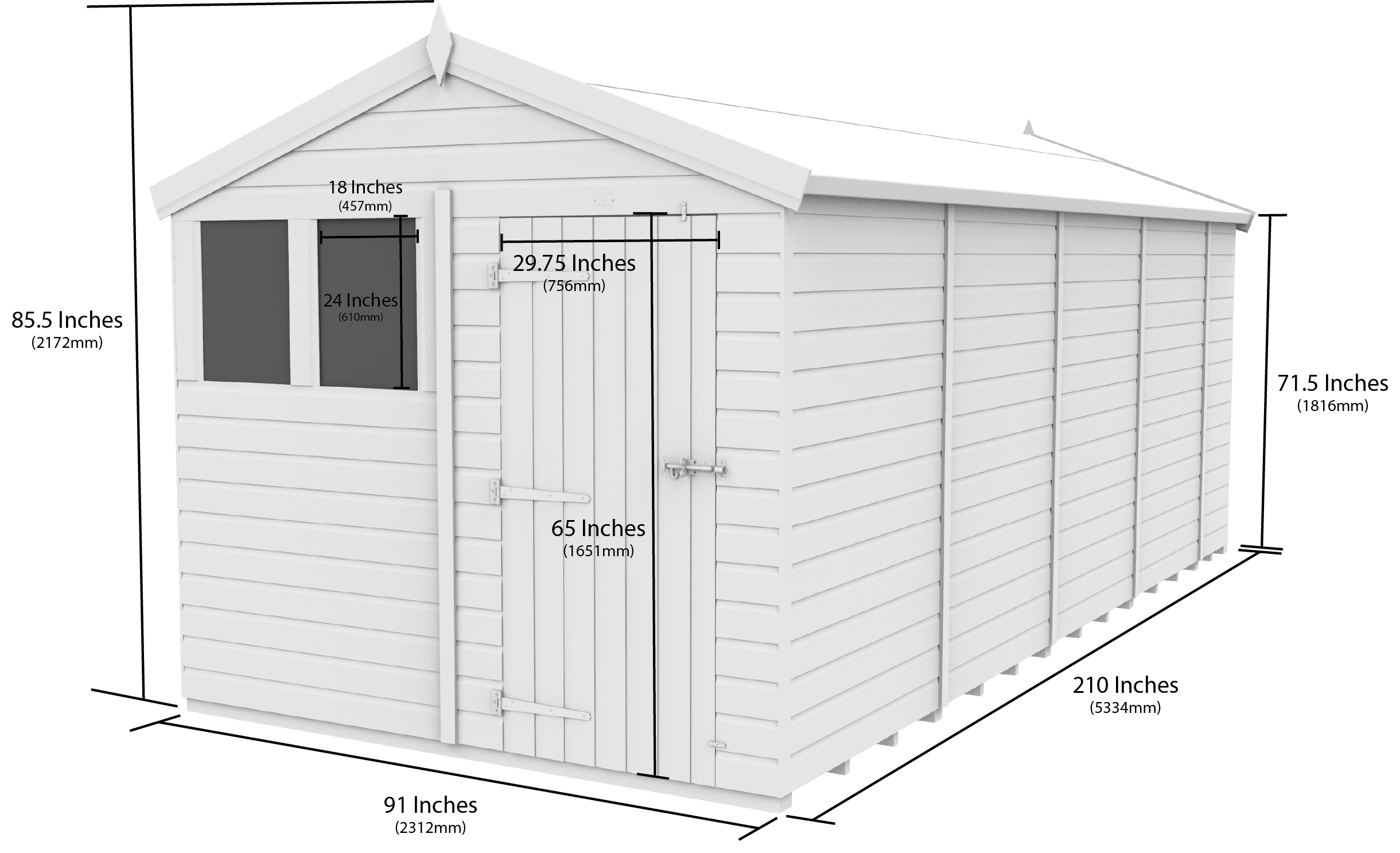 8 x 18 Apex Security Shed