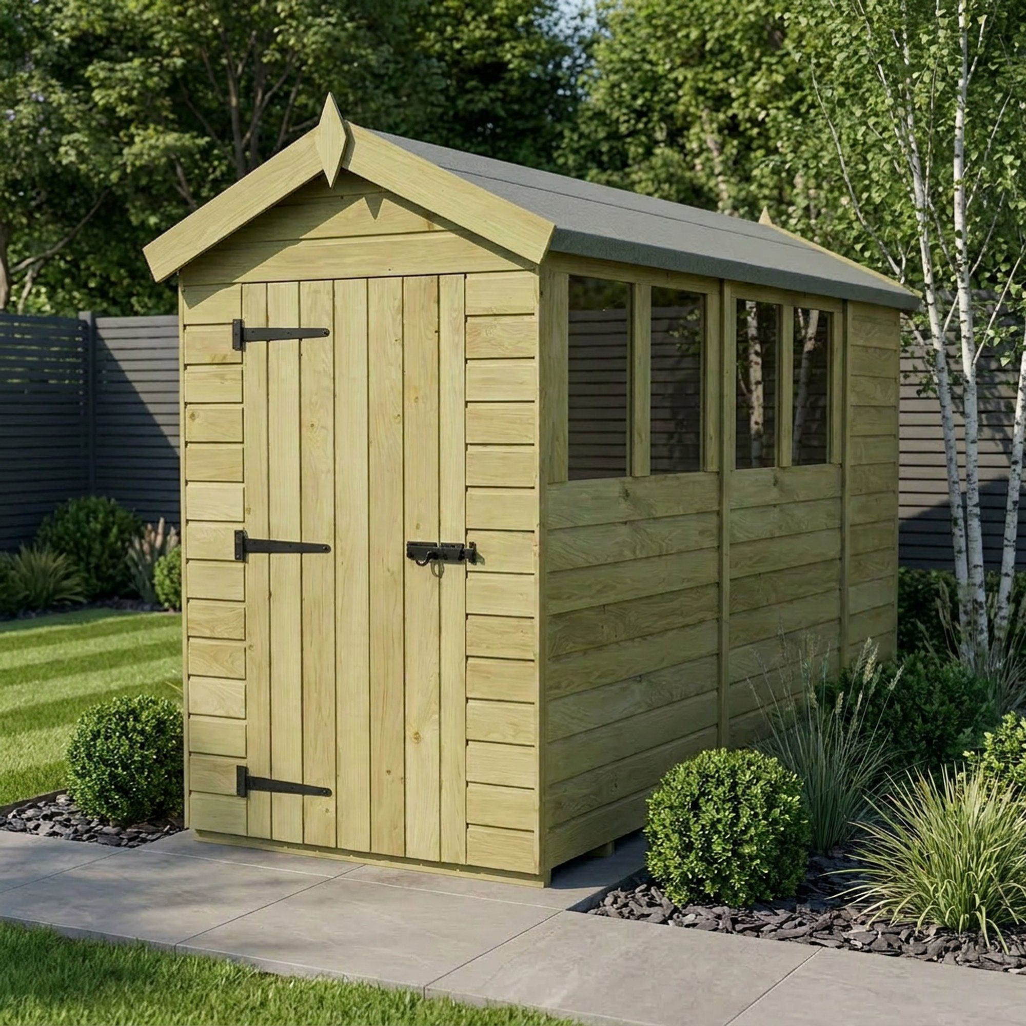 4 x 11 Apex Shed (Single Door, With Windows)