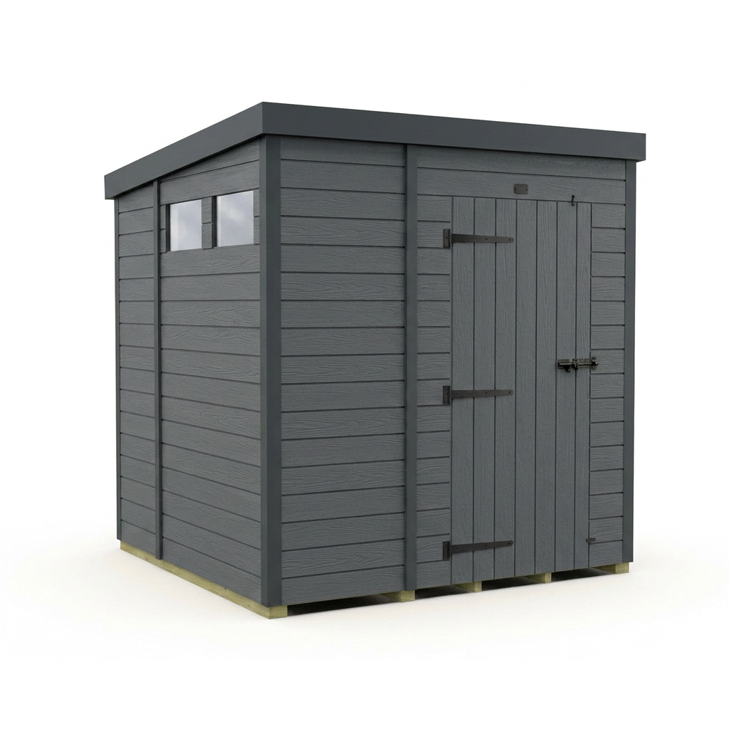 6x7 Composite Pent Security Shed