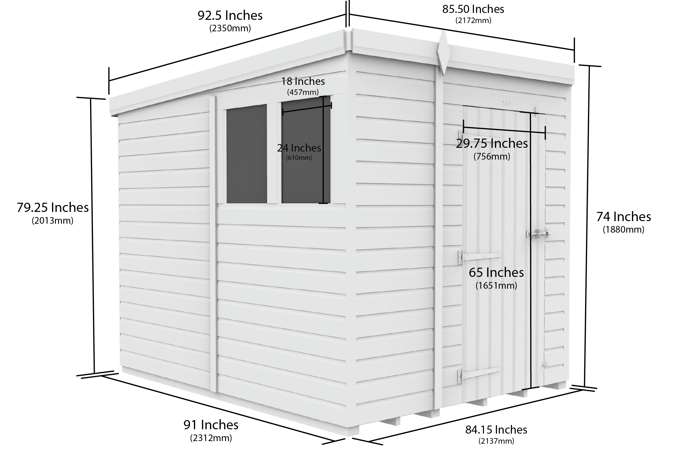 7 x 8 Security Pent Shed