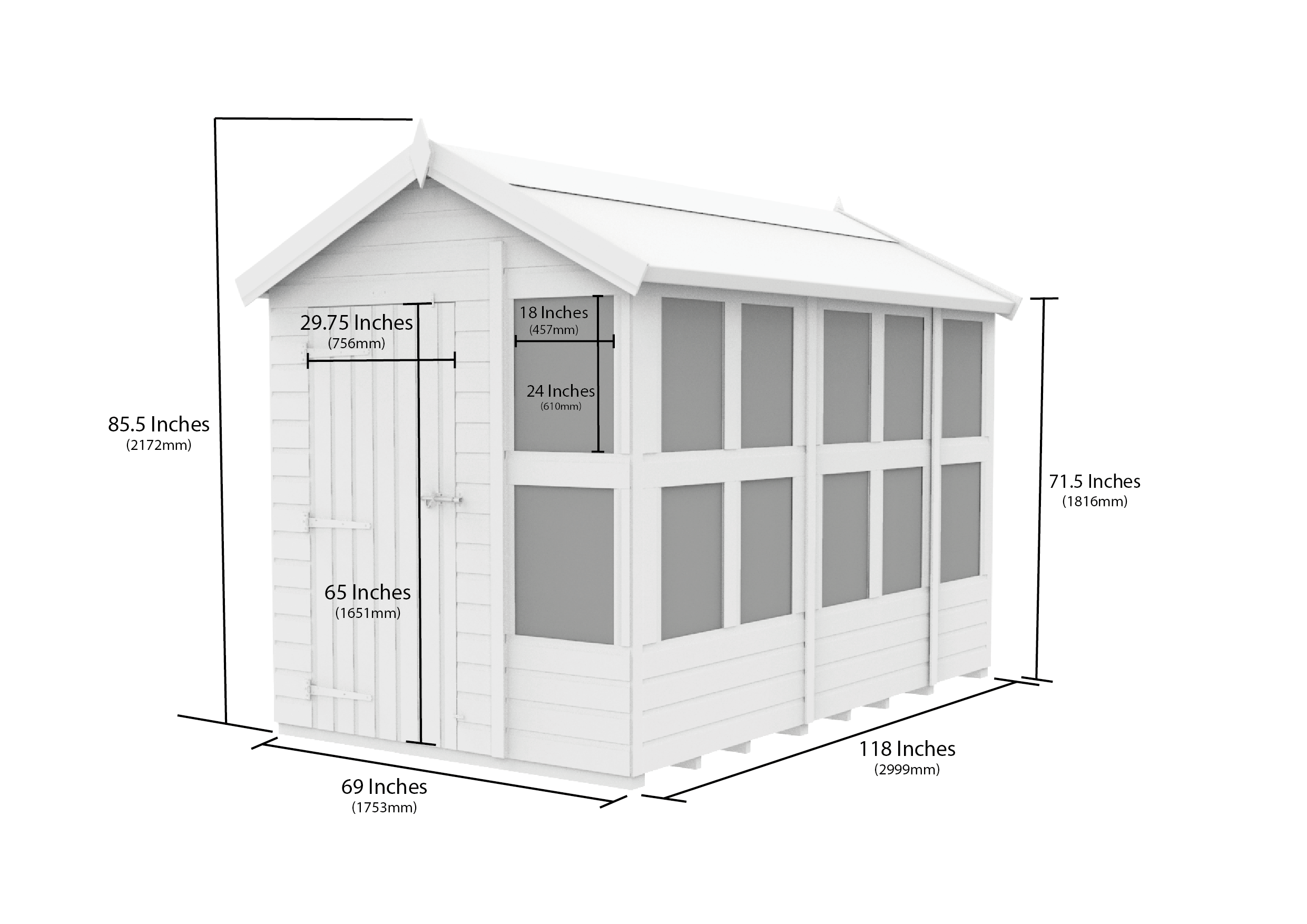 6 x 10 Apex Potting Shed