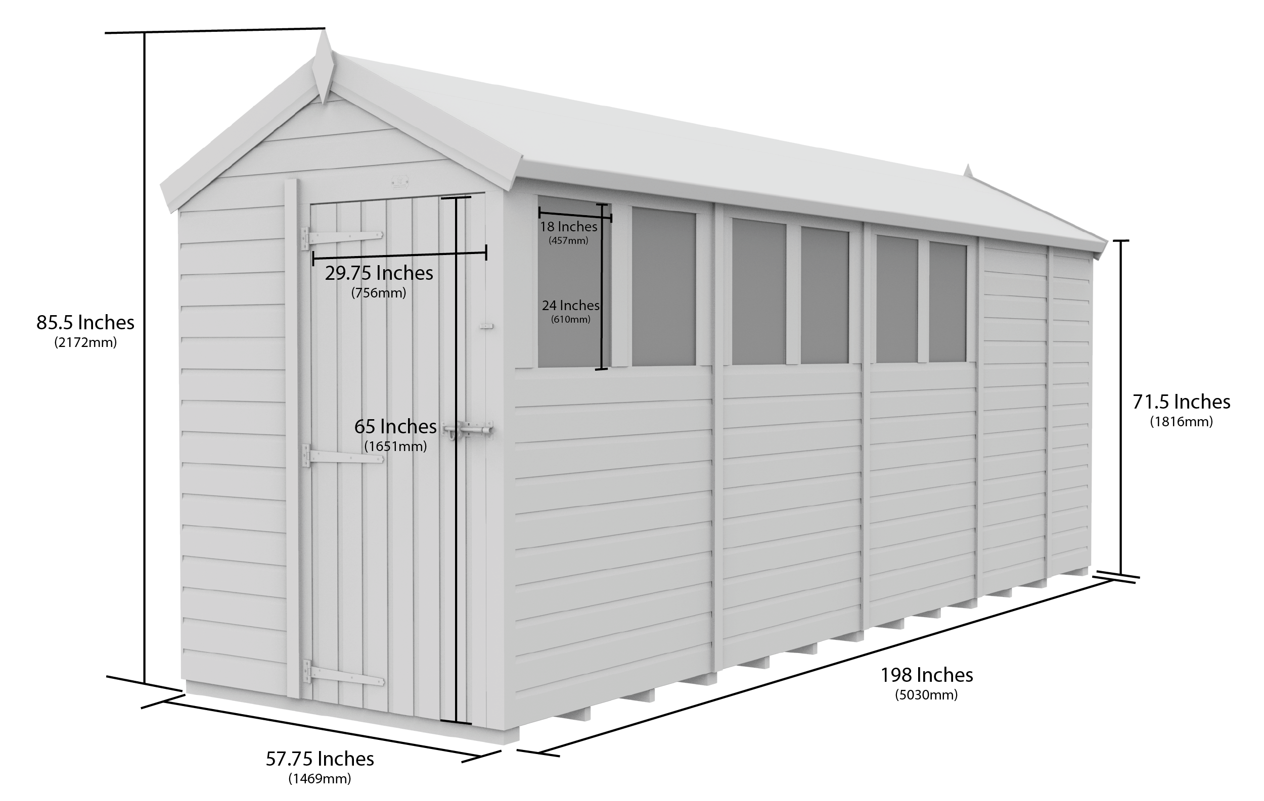 5 x 17 Apex Security Shed