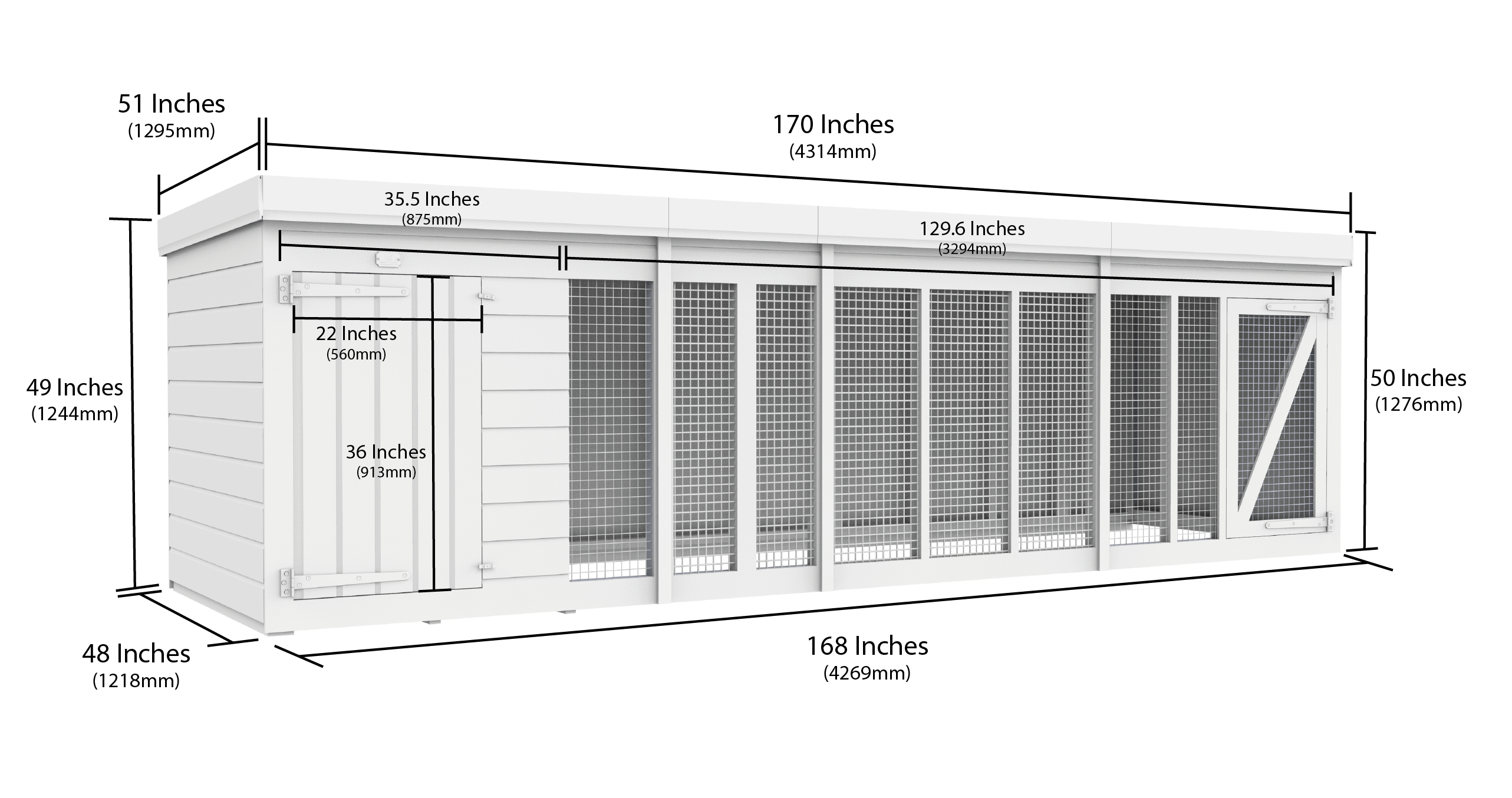 14 x 4 Dog Kennel And Run