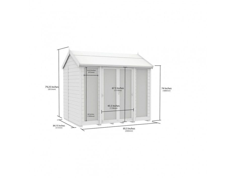 8 x 7 Apex Summer House (Full Height Window)