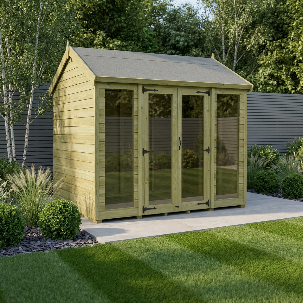 8 x 7 Apex Summer House (Full Height Window)
