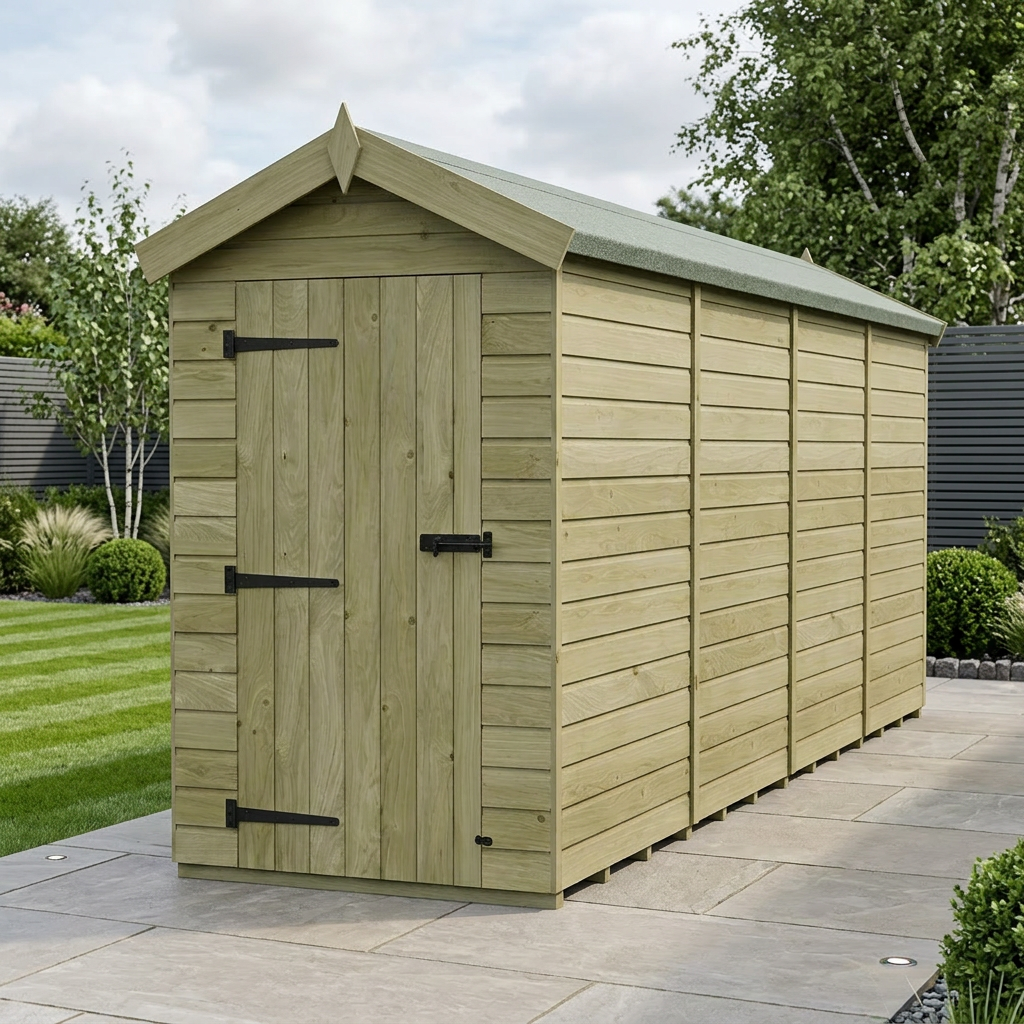 4 x 16 Apex Shed (Single Door, No Windows)