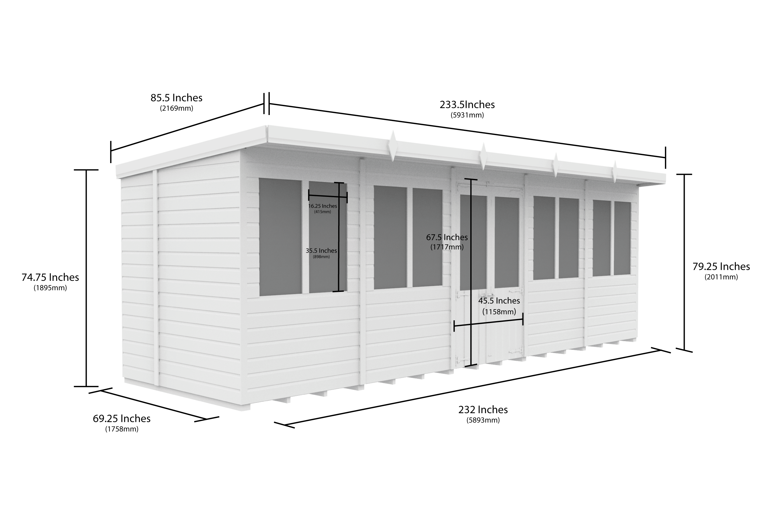 20 x 6 Pent Summer House