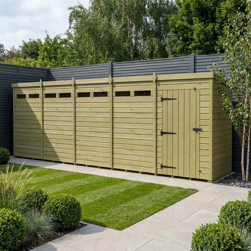 20 x 4 Security Pent Shed
