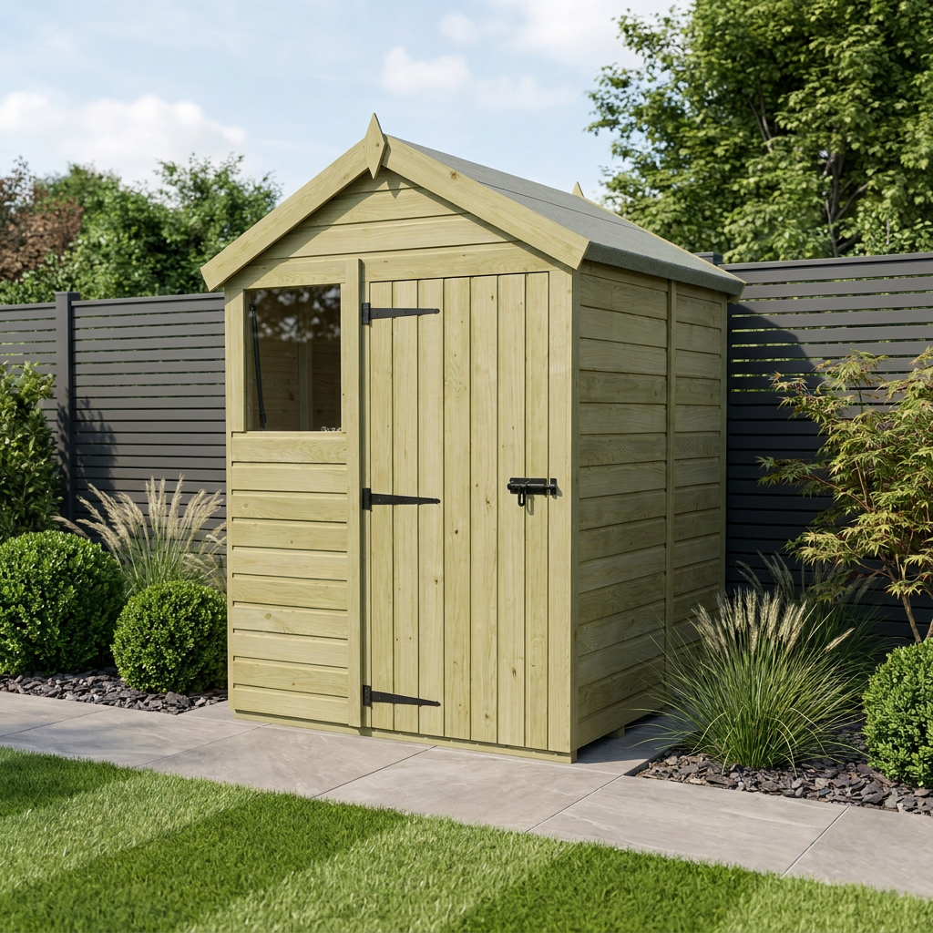 5 x 5 Apex Shed (Single Door, With Windows)