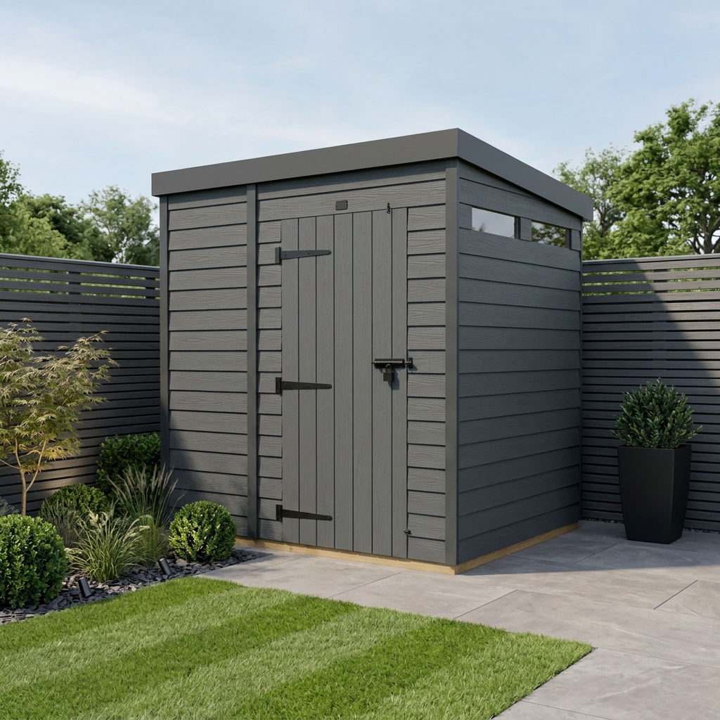 7x4 Composite Pent Security Shed