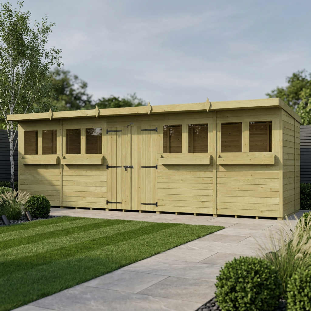 20 x 5 Pent Summer Shed