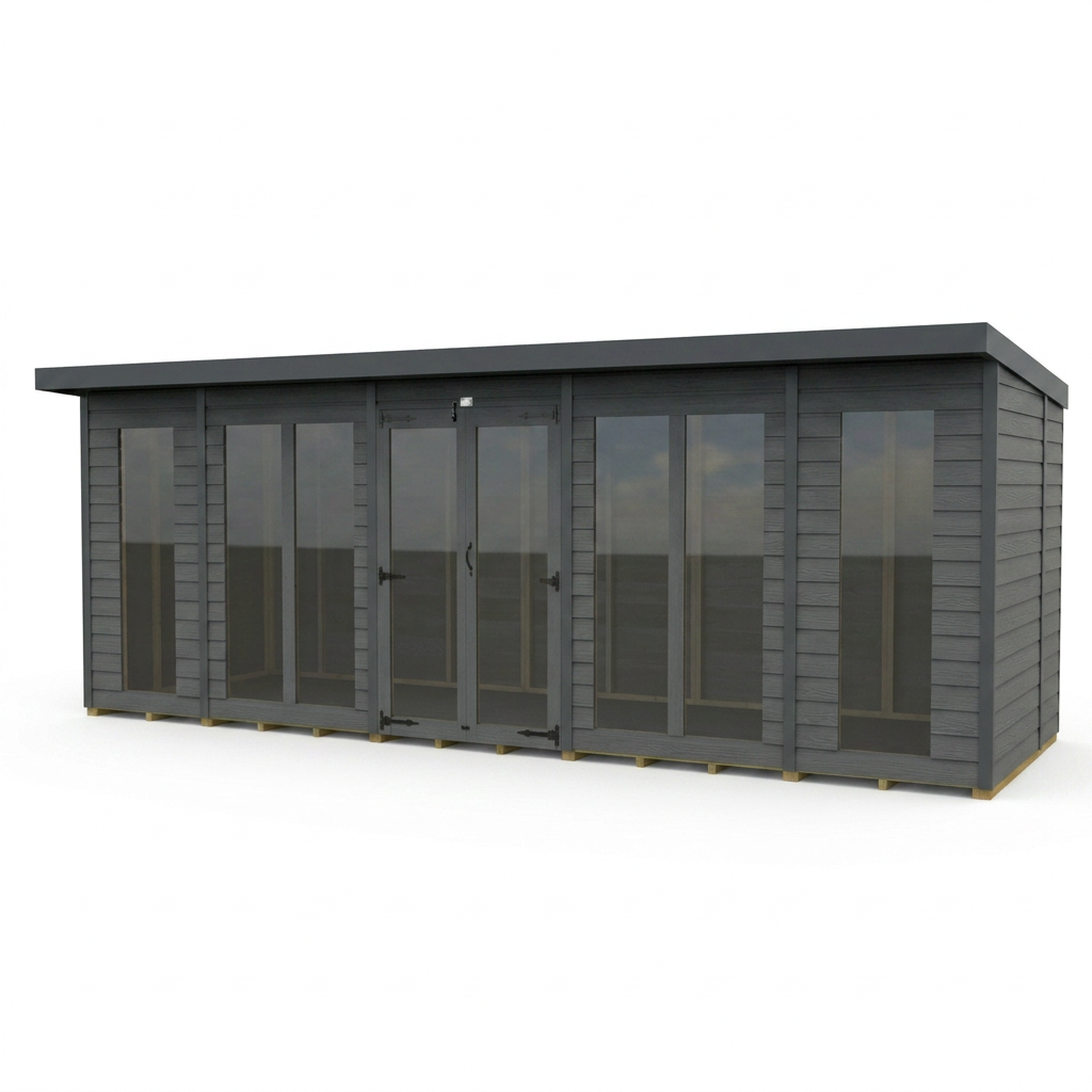 19x7 Composite Pent Full Height Summer House
