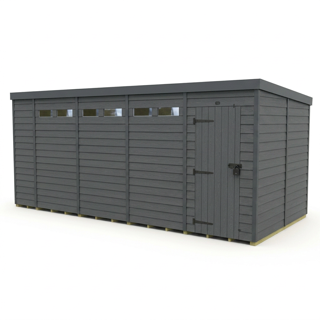 18x10 Composite Pent Security Shed
