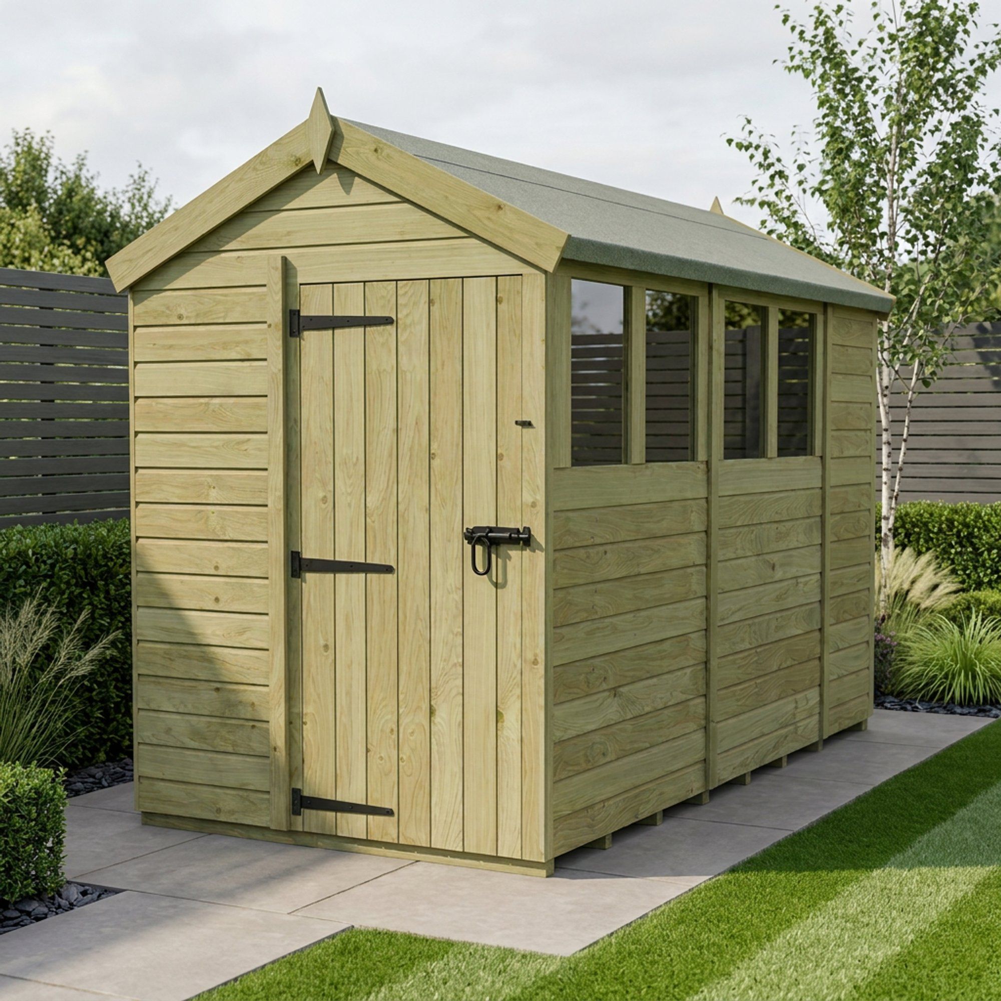 5 x 10 Apex Shed (Single Door, With Windows)