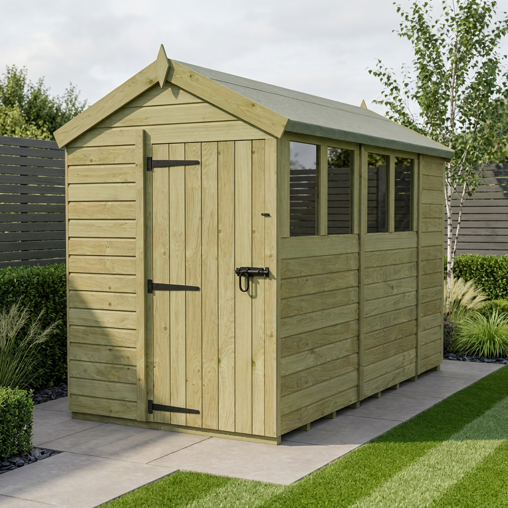 5 x 10 Apex Shed (Single Door, With Windows)
