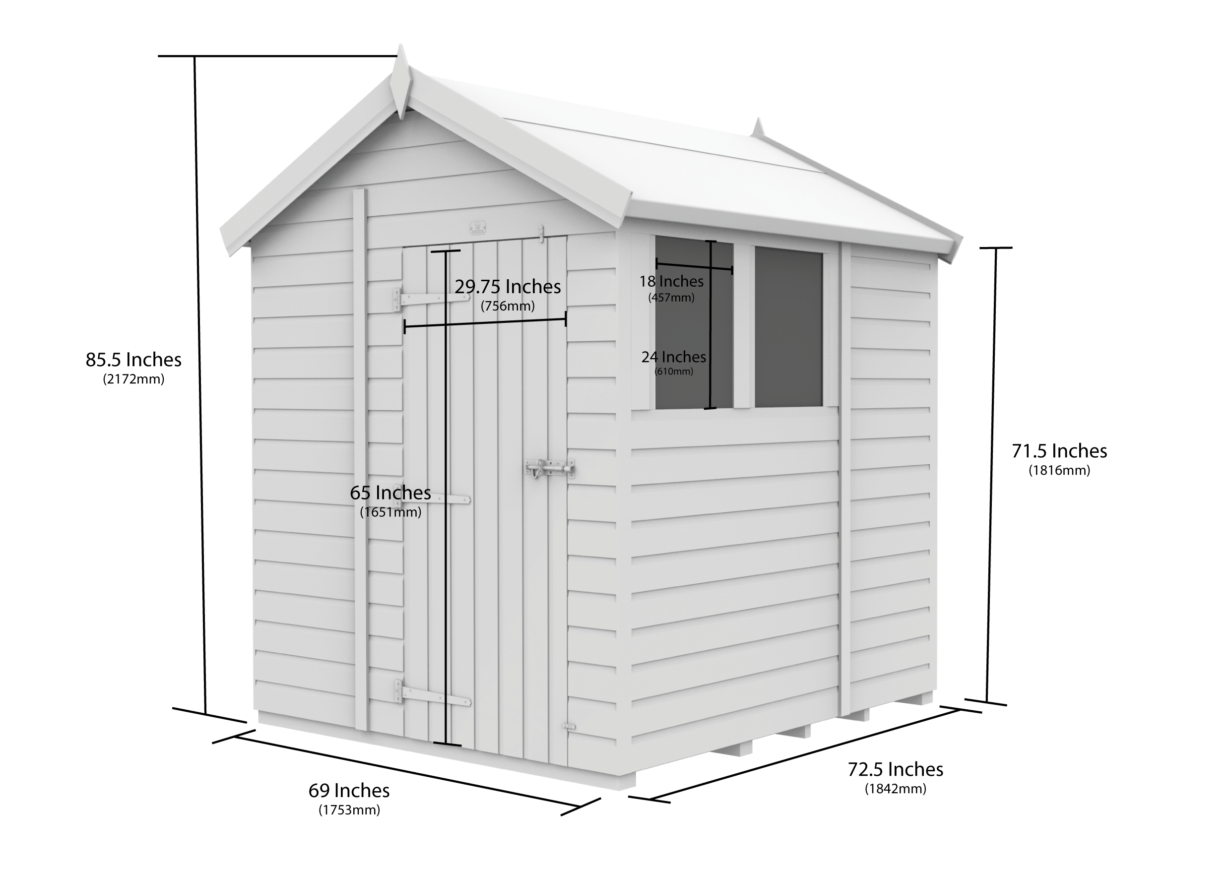 6 x 6 Apex Security Shed