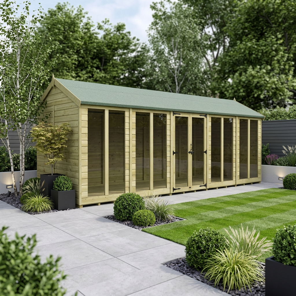 20 x 6 Apex Summer House (Full Height Window)