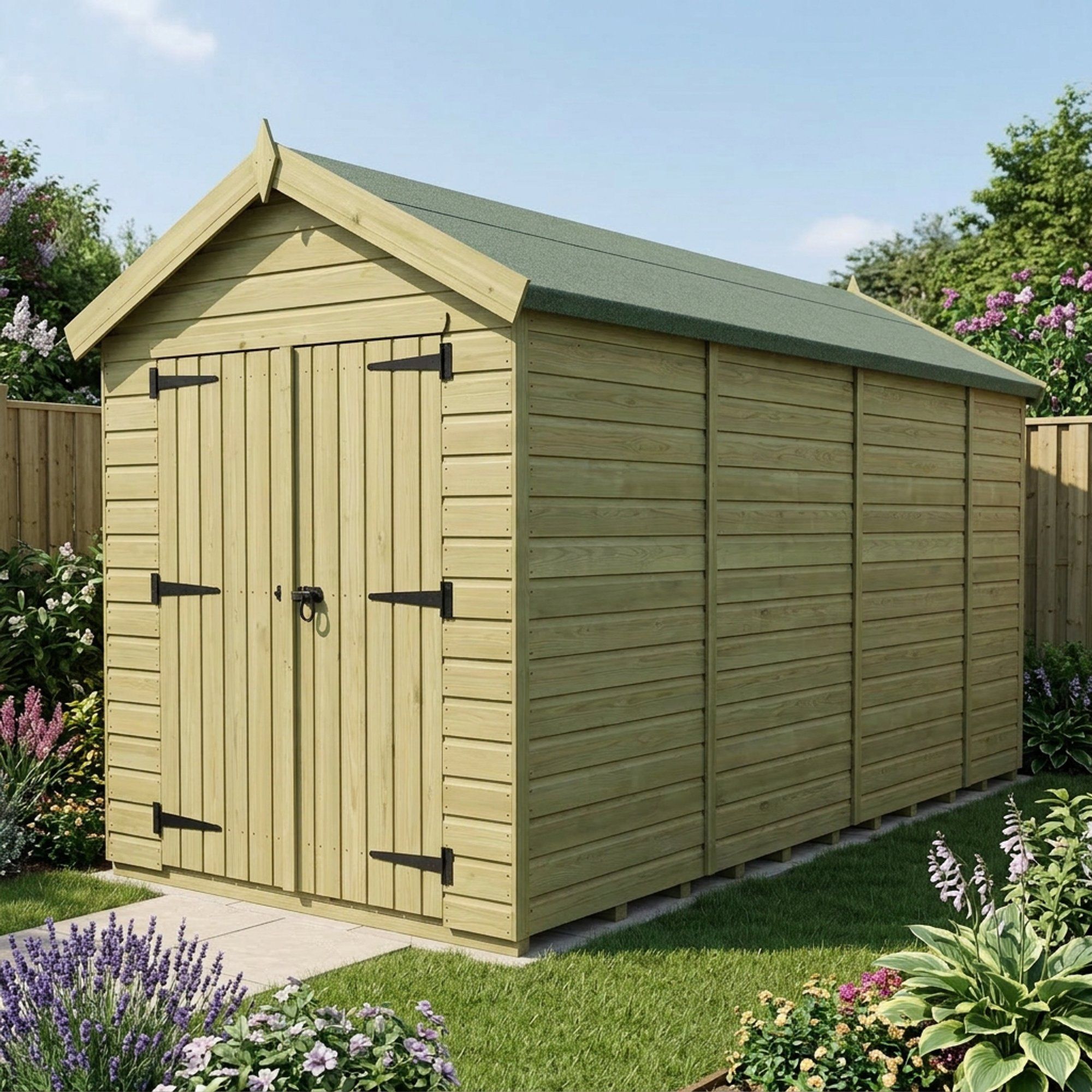 6 x 13 Apex Shed (Double Door, No Windows)