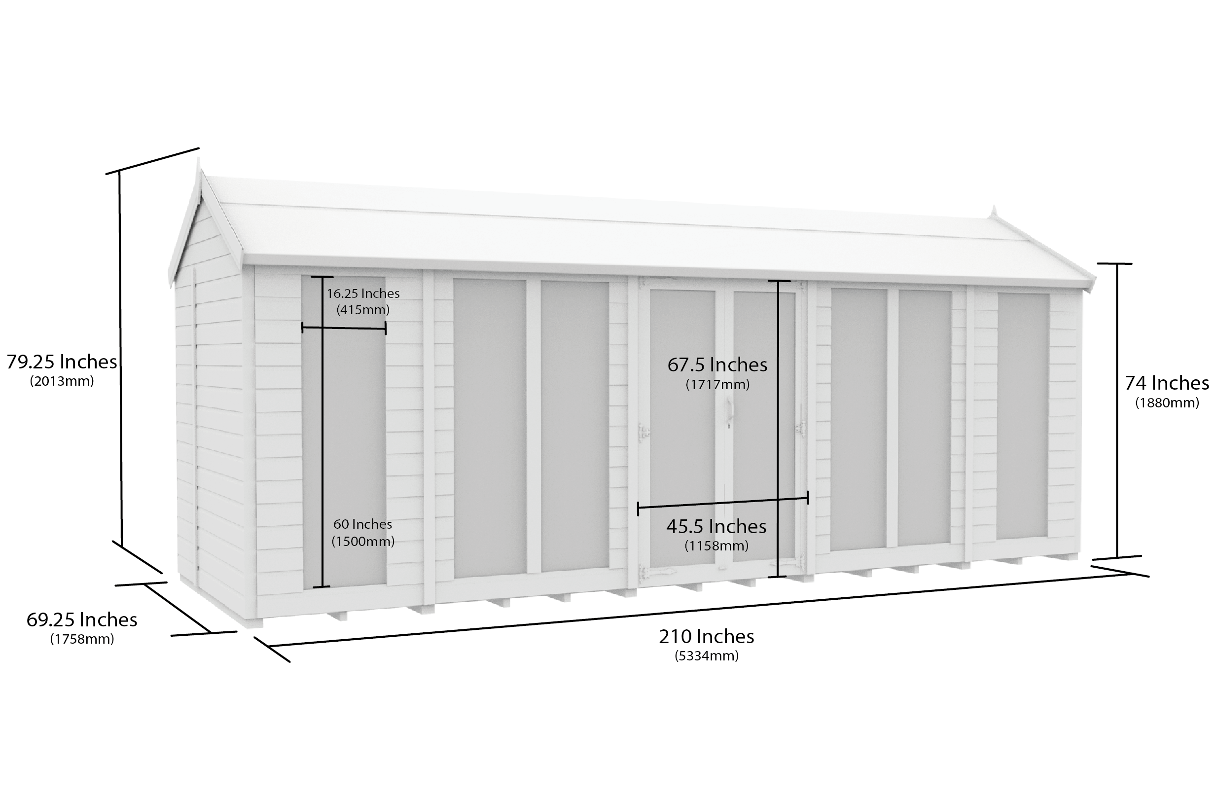 18 x 6 Apex Summer House (Full Height Window)