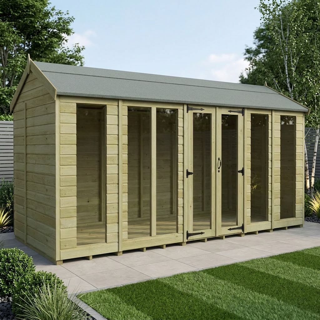 18 x 6 Apex Summer House (Full Height Window)
