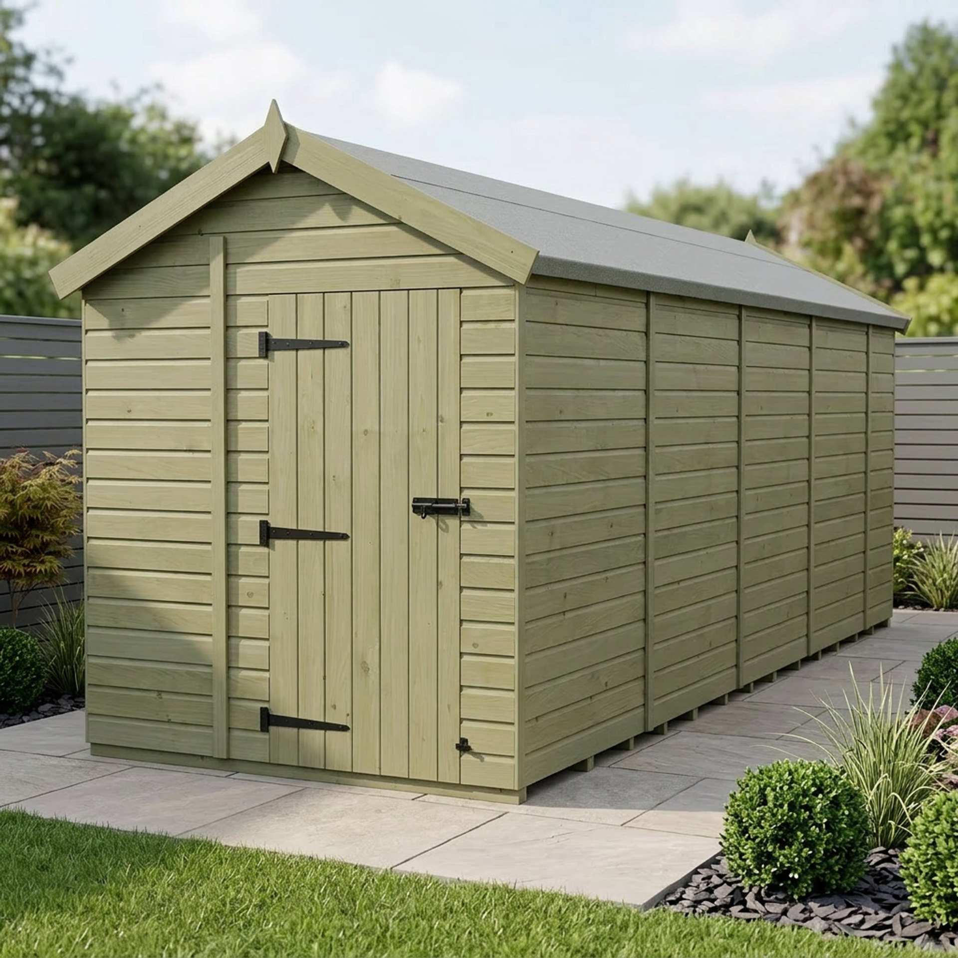 6 x 18 Apex Shed (Single Door, No Windows)