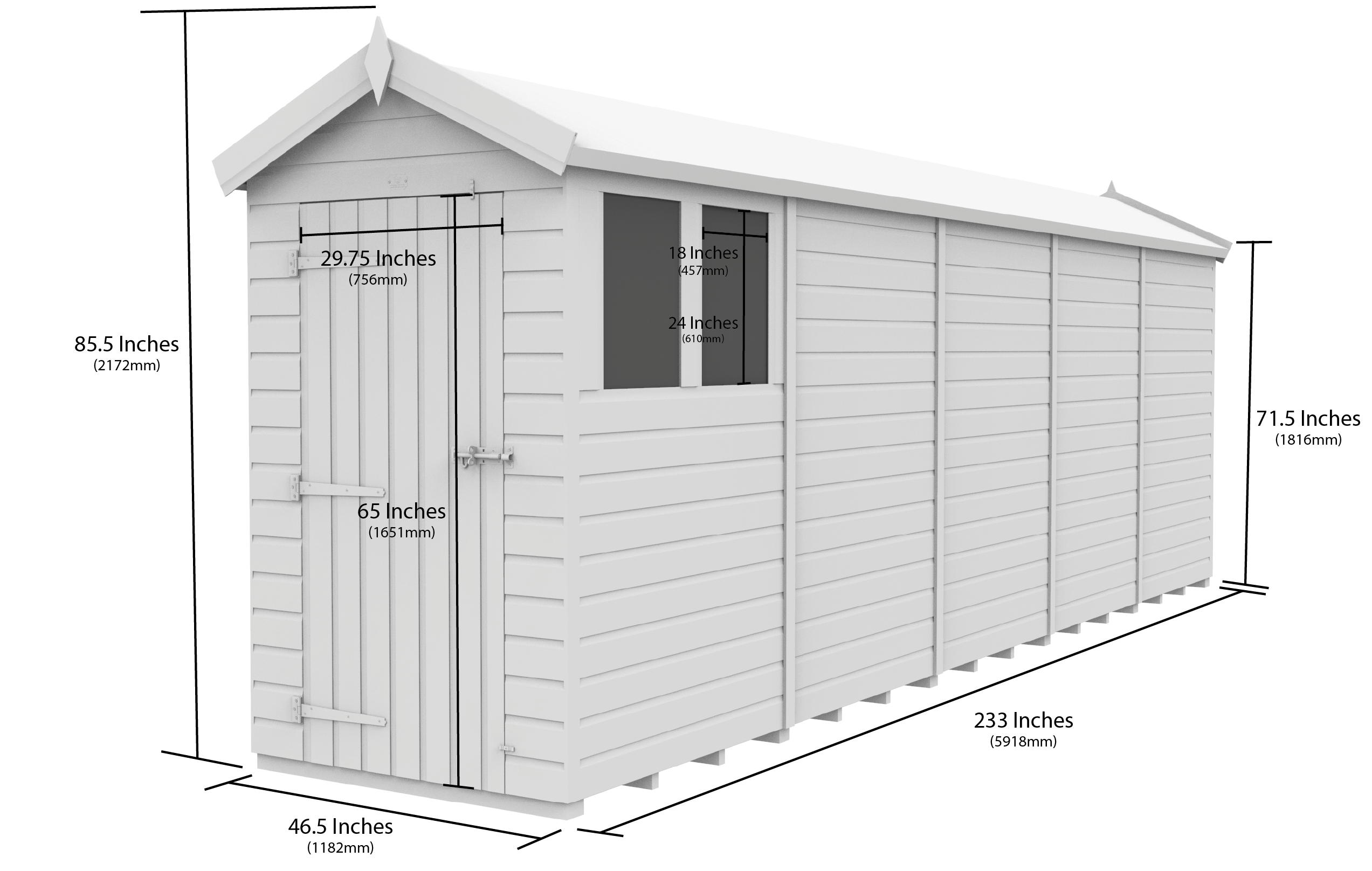 4 x 20 Apex Security Shed