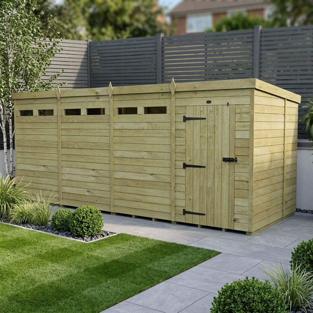 16 x 7 Security Pent Shed
