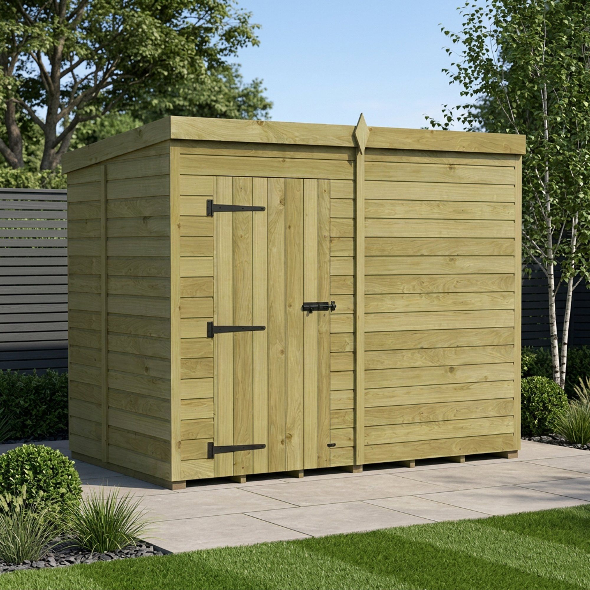 8 x 5 Pent Shed (Single Door, No Windows)