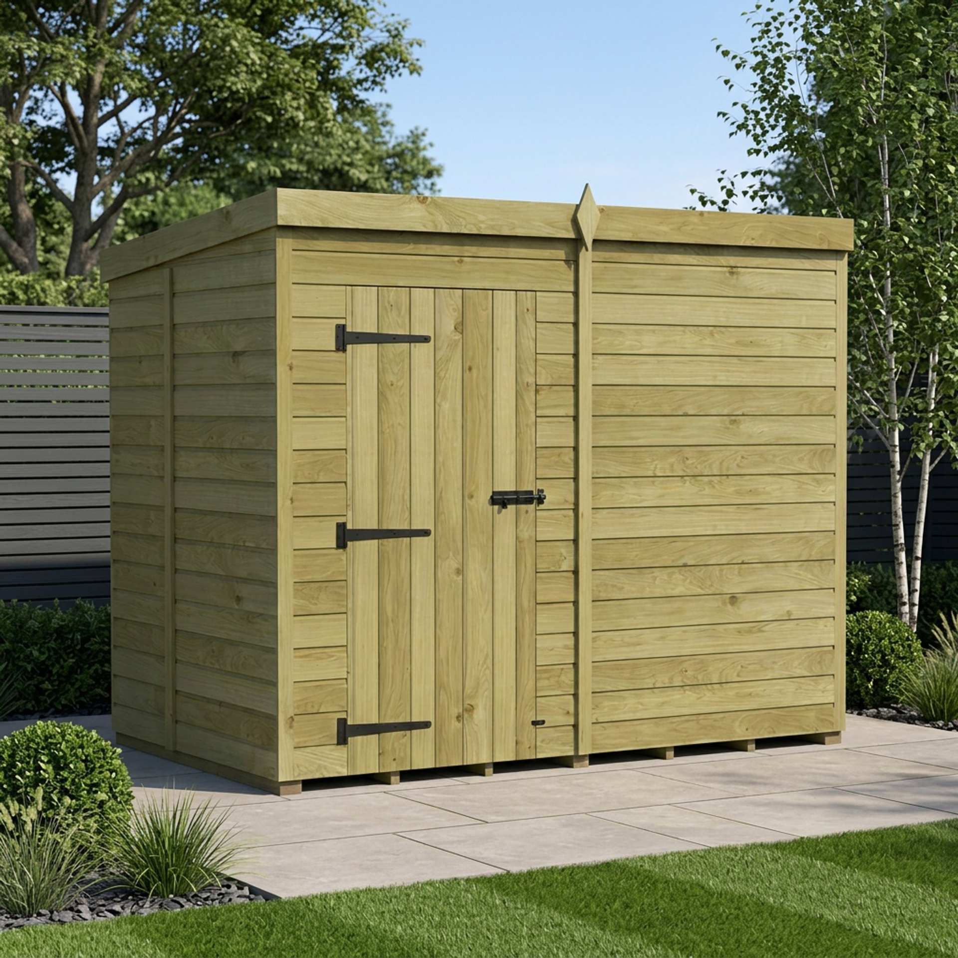 8 x 5 Pent Shed (Single Door, No Windows)