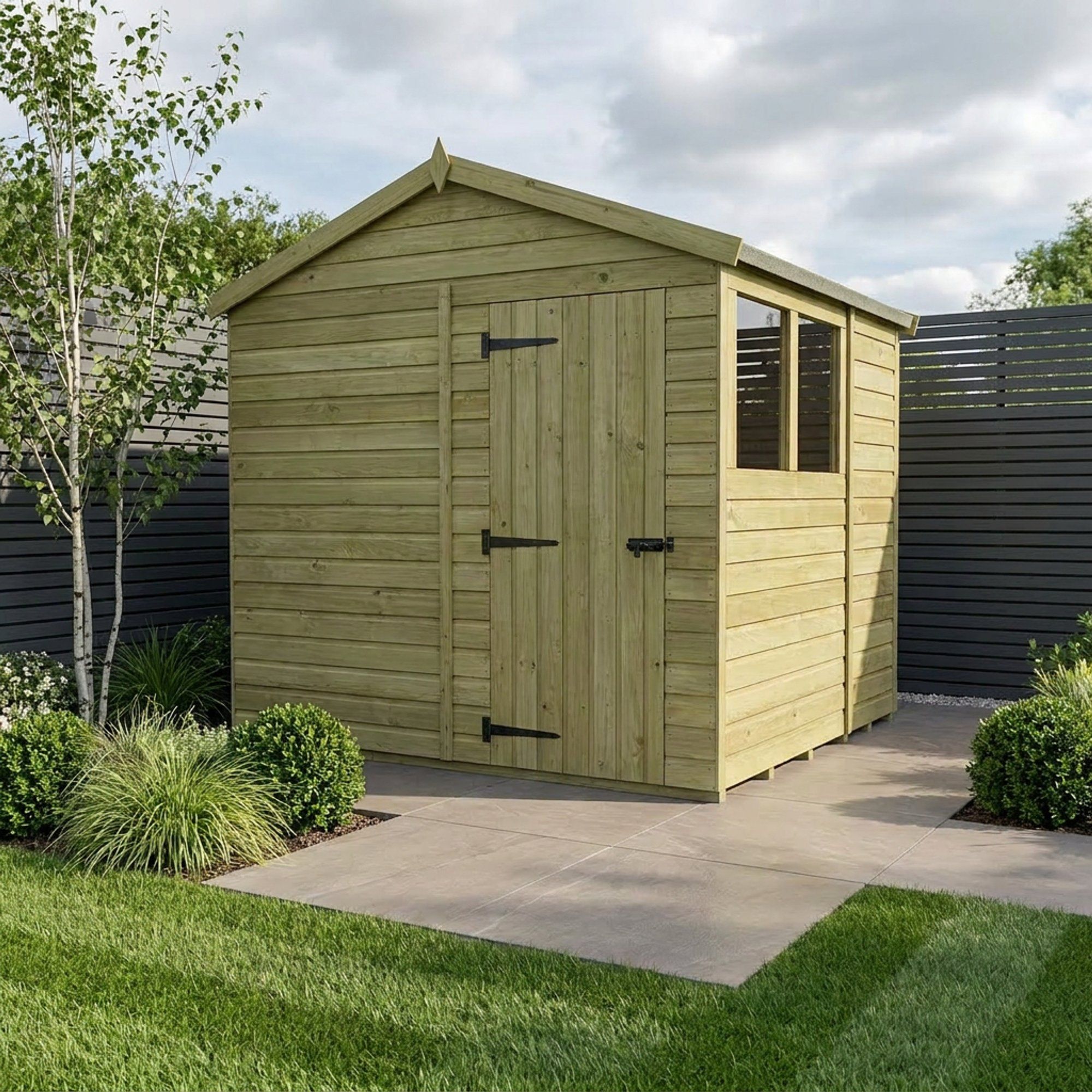 8 x 6 Apex Shed (Single Door, With Windows)