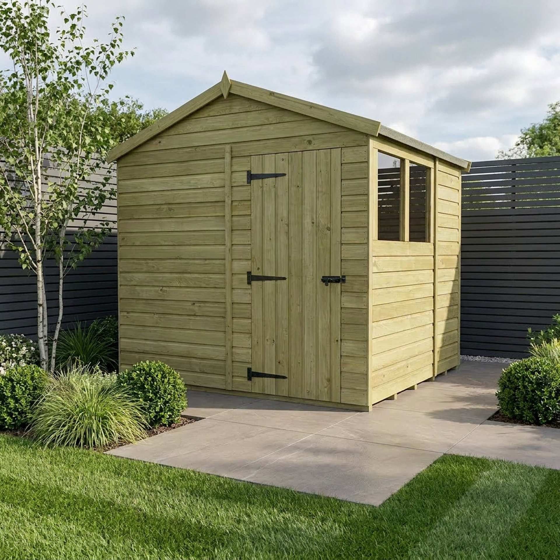 8 x 6 Apex Shed (Single Door, With Windows)