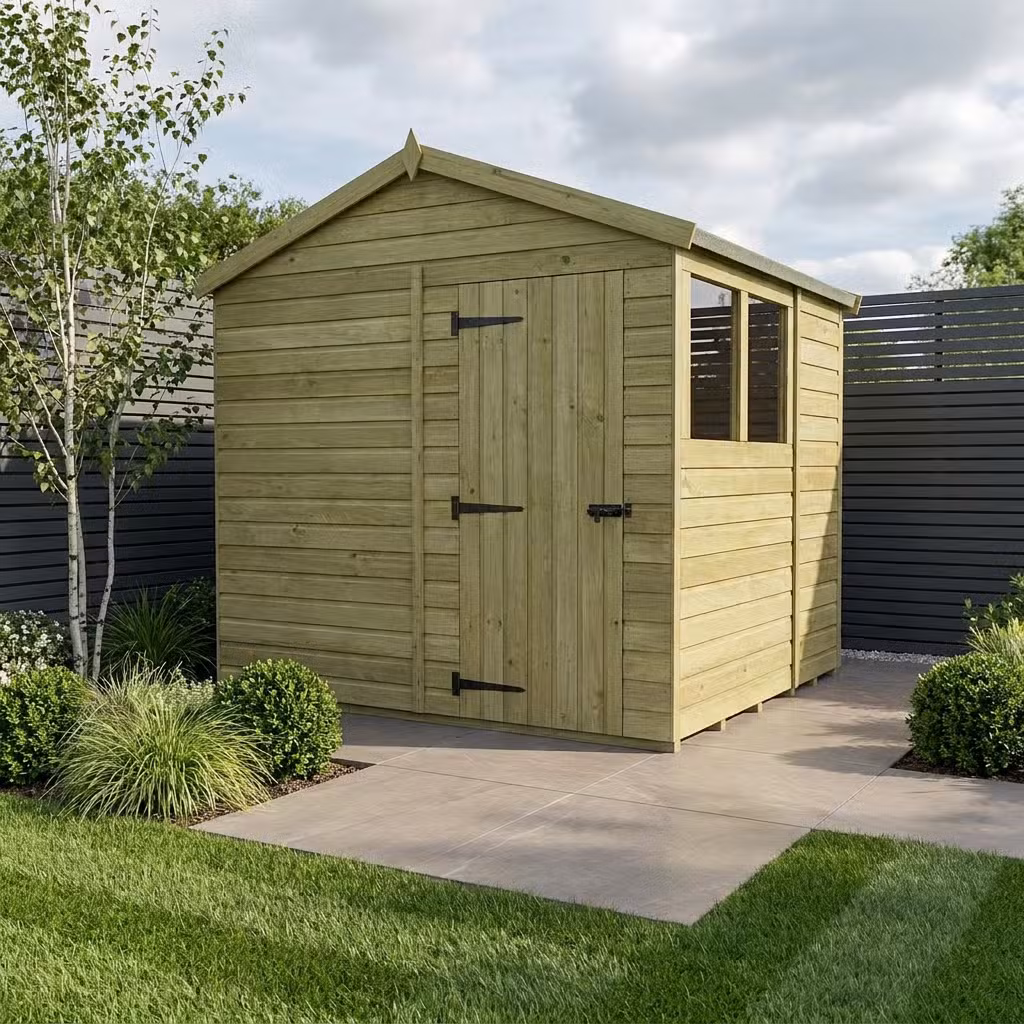 8 x 6 Apex Shed (Single Door, With Windows)