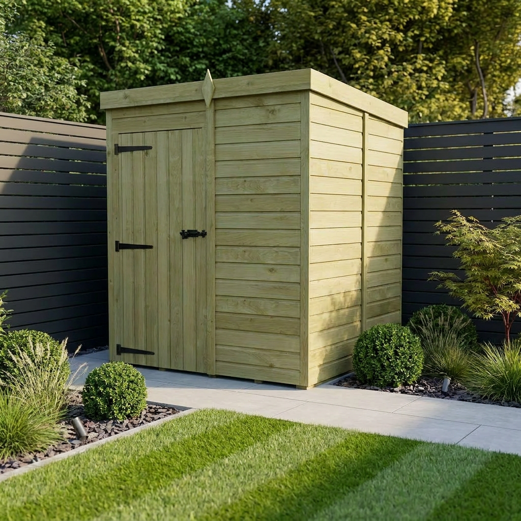 5 x 5 Pent Shed (Single Door, No Windows)