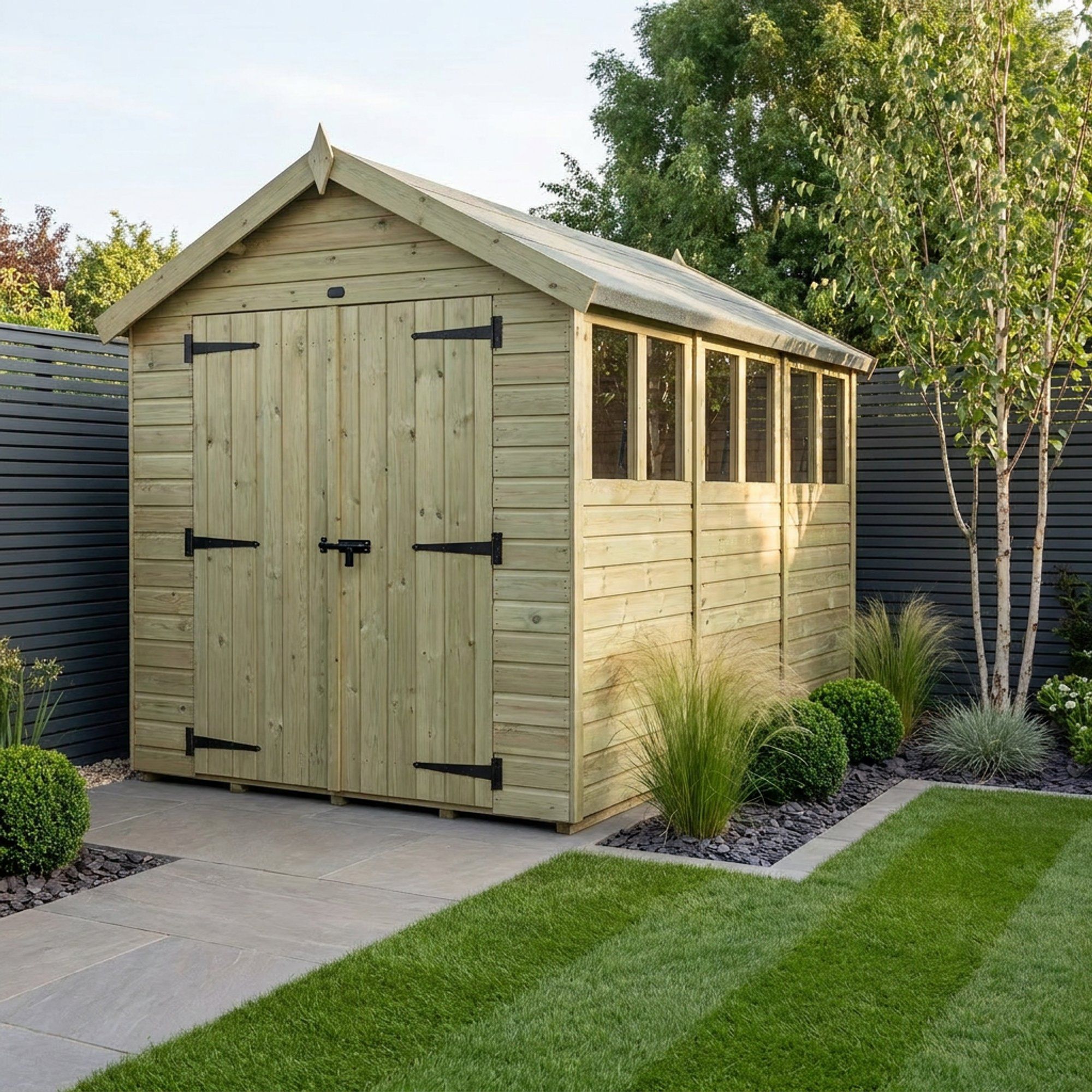 6 x 12 Apex Shed (Double Door, With Windows)