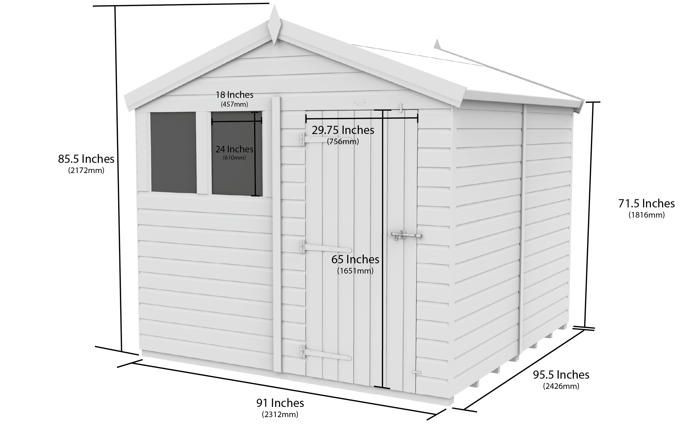 8 x 8 Apex Security Shed