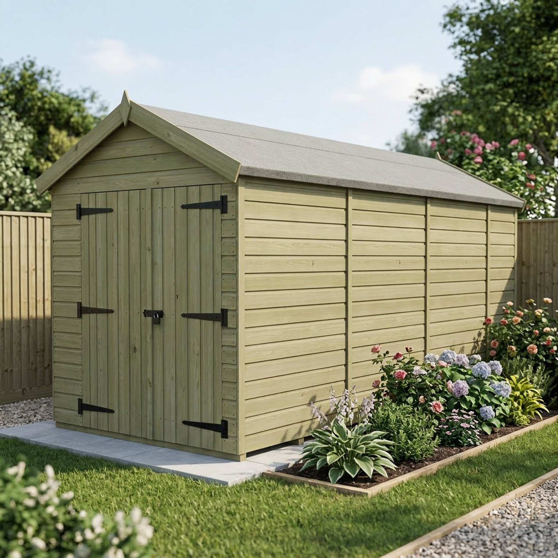 7 x 13 Apex Shed (Double Door, No Windows)