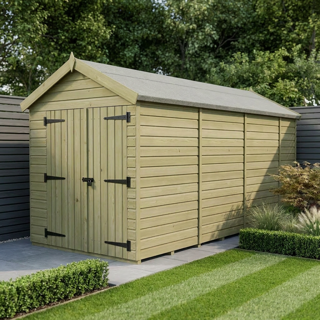 7 x 13 Apex Shed (Double Door, No Windows)