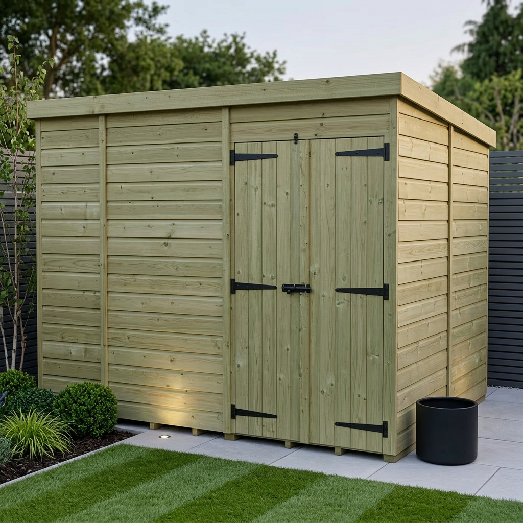 10 x 8 Pent Shed (Double Door, No Windows)
