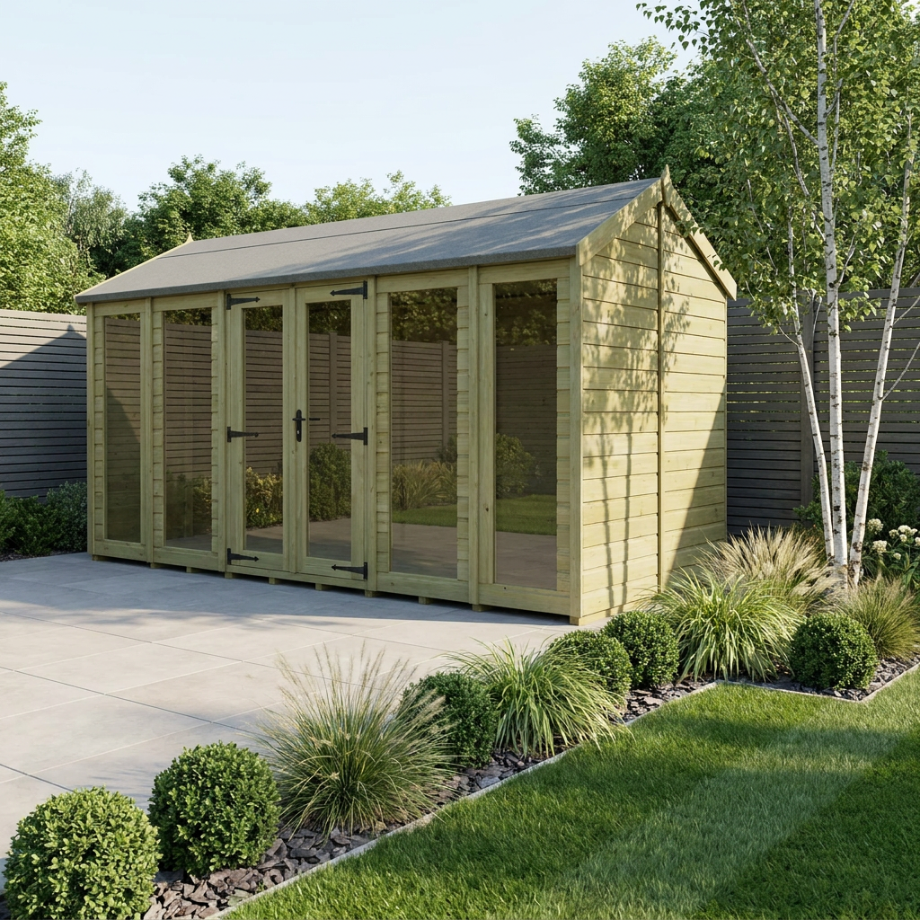 14 x 8 Apex Summer House (Full Height Window)
