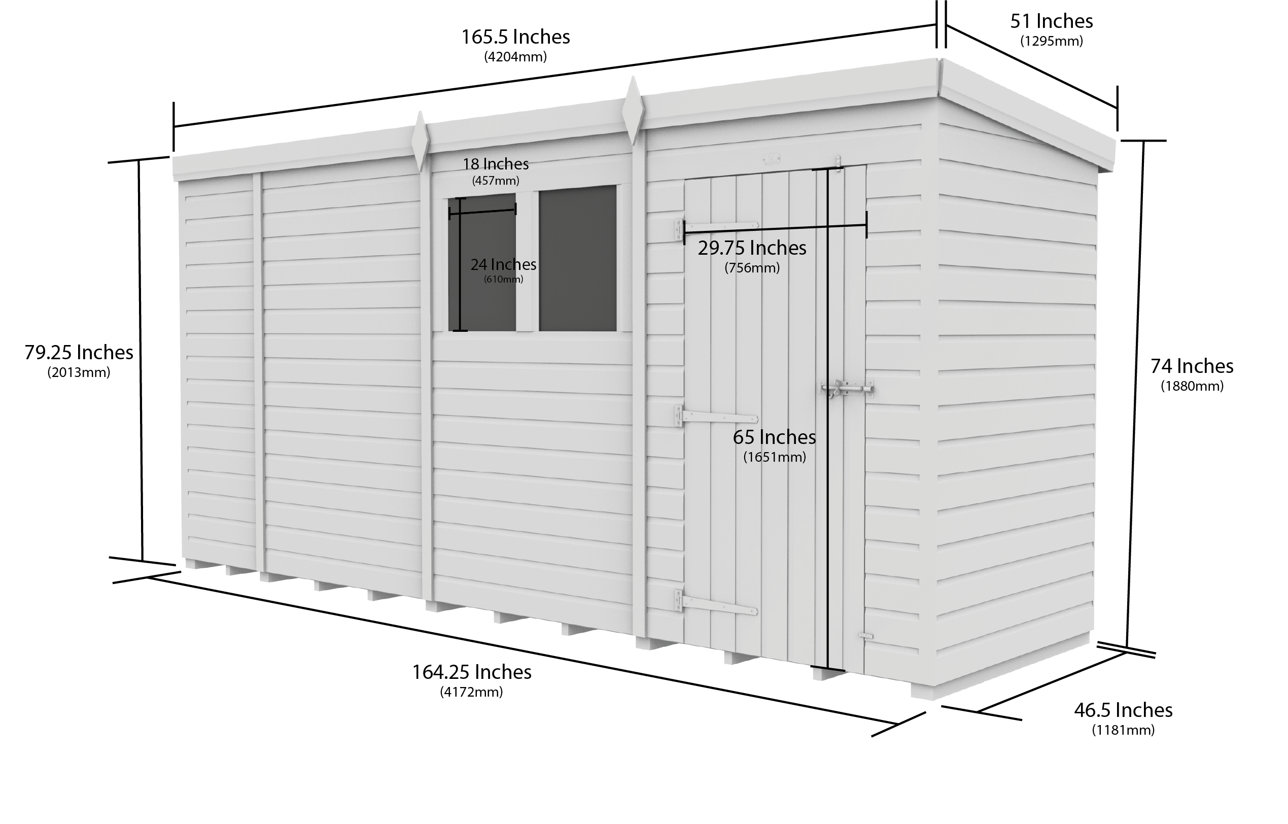 14 x 4 Security Pent Shed